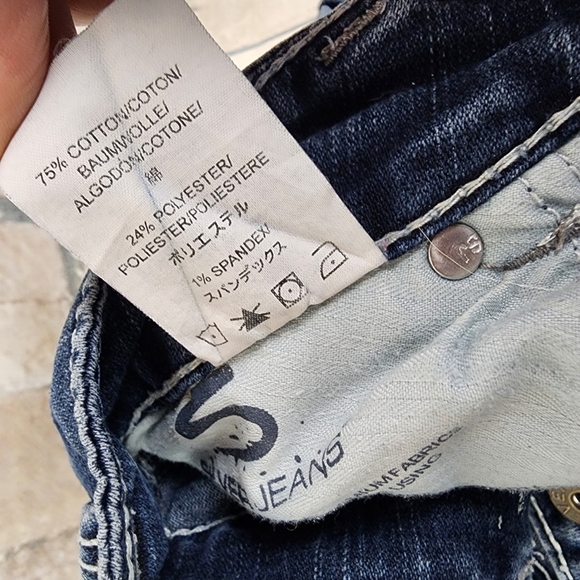 Silver Suki Jean Capris Factory Fade 5 Pocket 25.5" Inseam Blue Size 30W - Picture 16 of 16